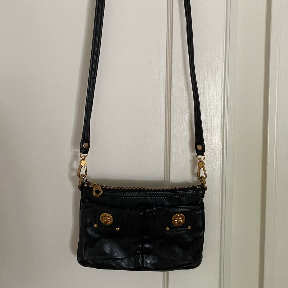 Marc by Marc Jacobs black leather cross body bag